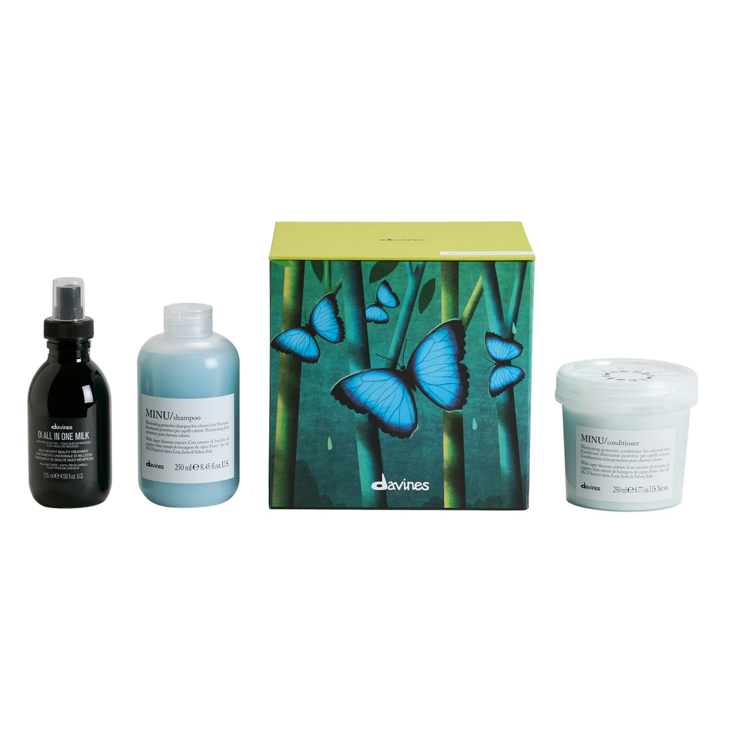 Davines MINU + OI MILK Gift Set | Colour Protection, Softness & High Shine