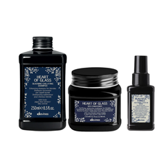 Davines Blonde Care Set | Heart of Glass Shampoo, Conditioner & Restoring Leave-In Mask