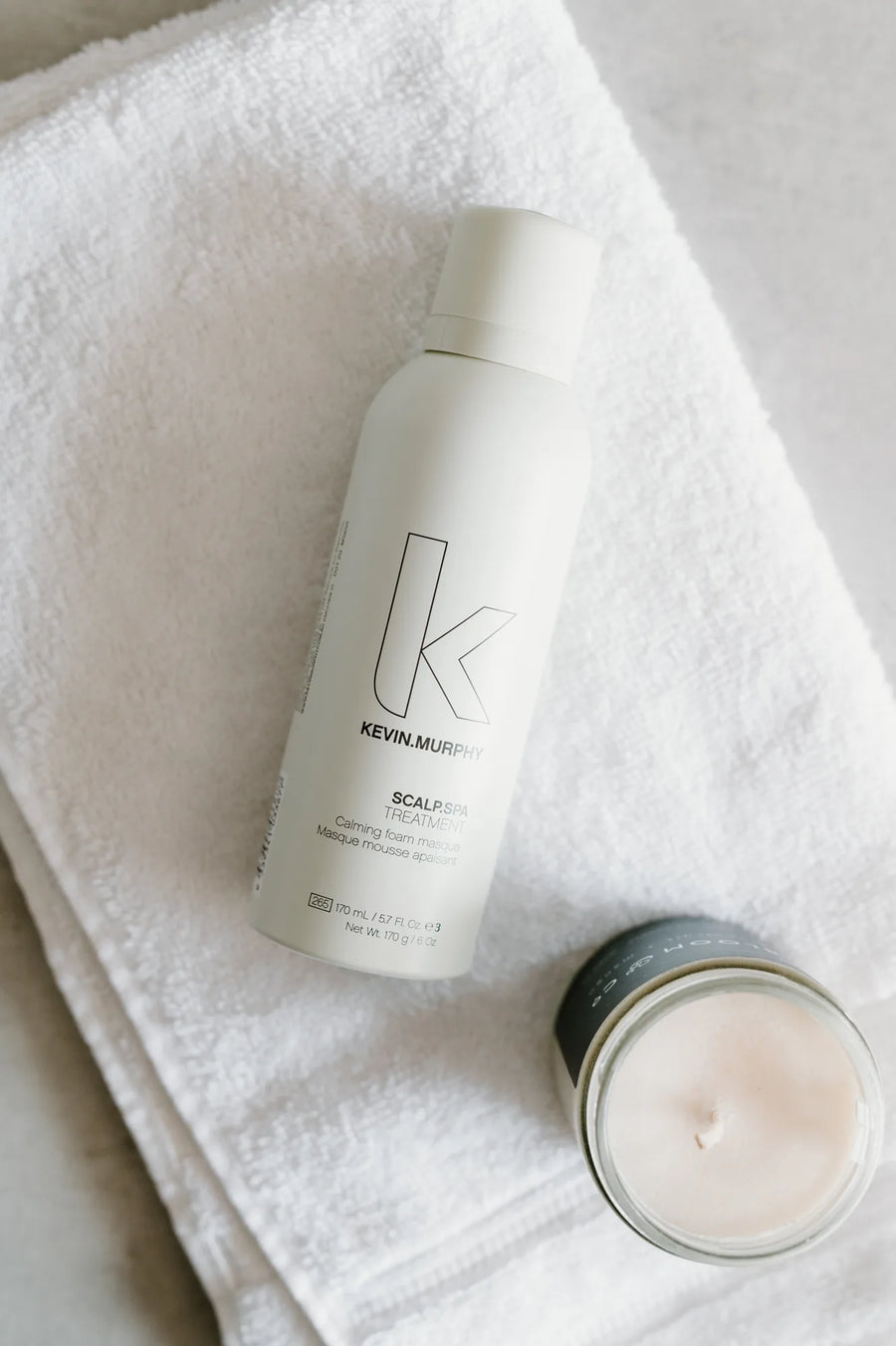 Moda Salon Kevin Murphy Scalp Spa products on towel