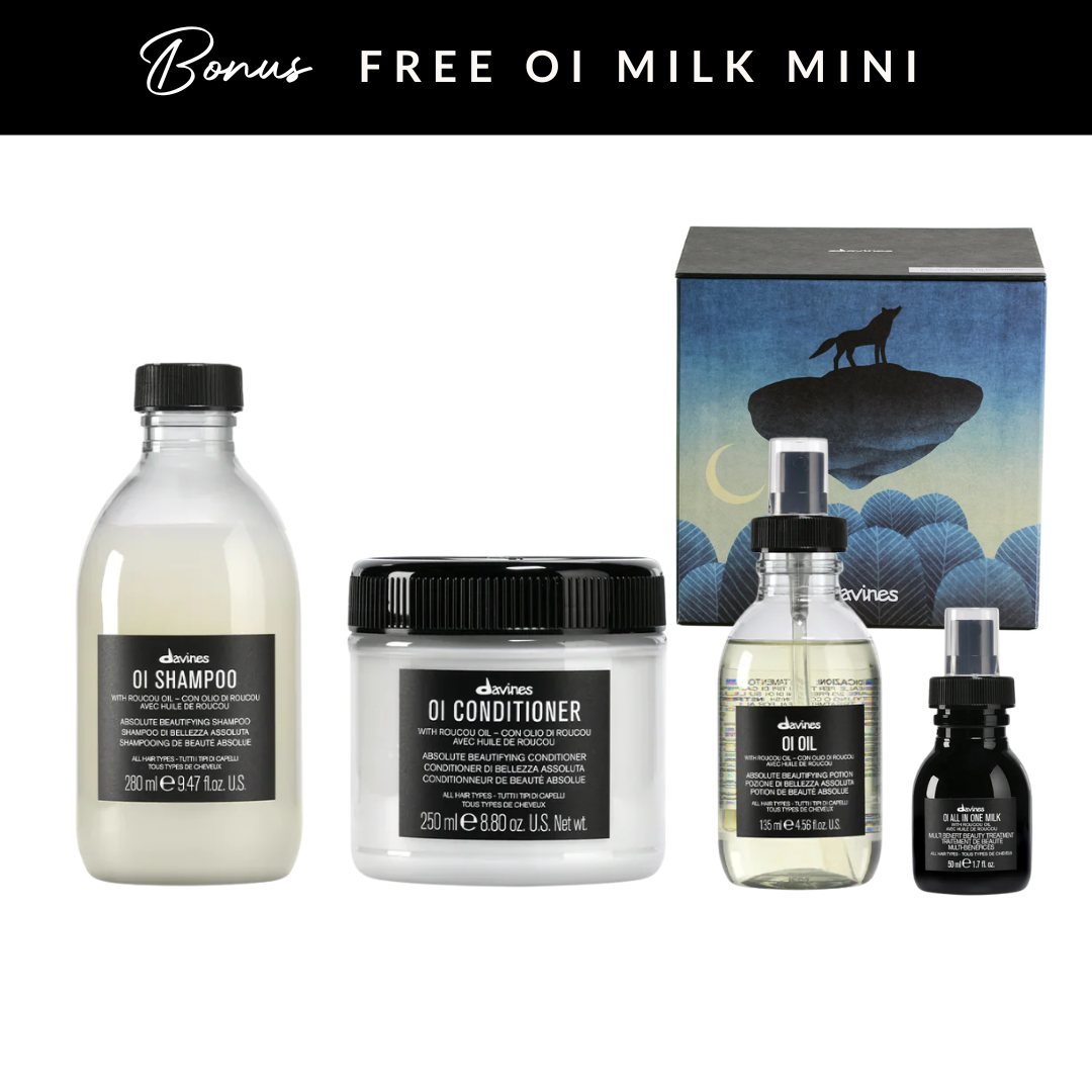 Davines OI Shampoo, Conditioner + OI Oil Trio | BONUS OI MILK MINI