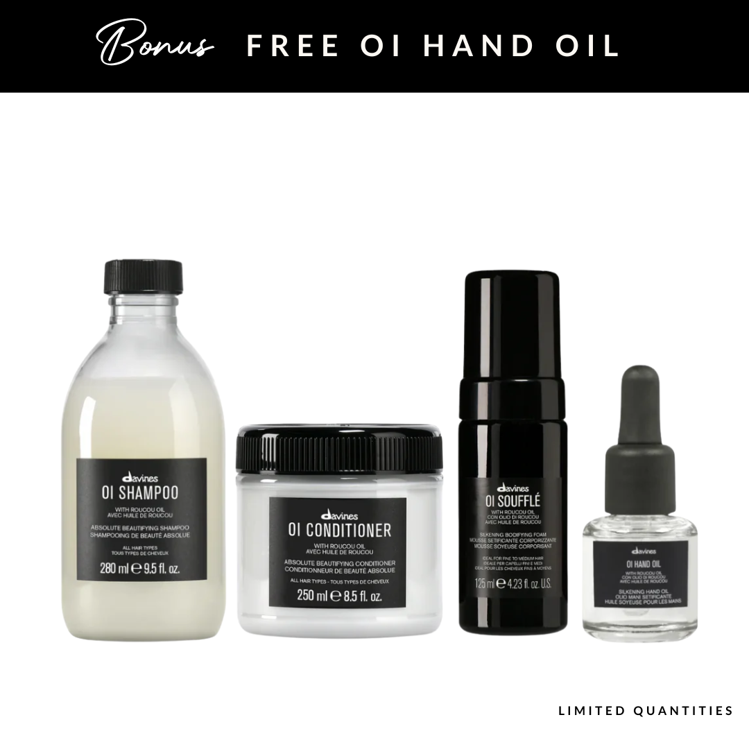 DAVINES OI SHAMPOO + CONDITIONER + SOUFFLE