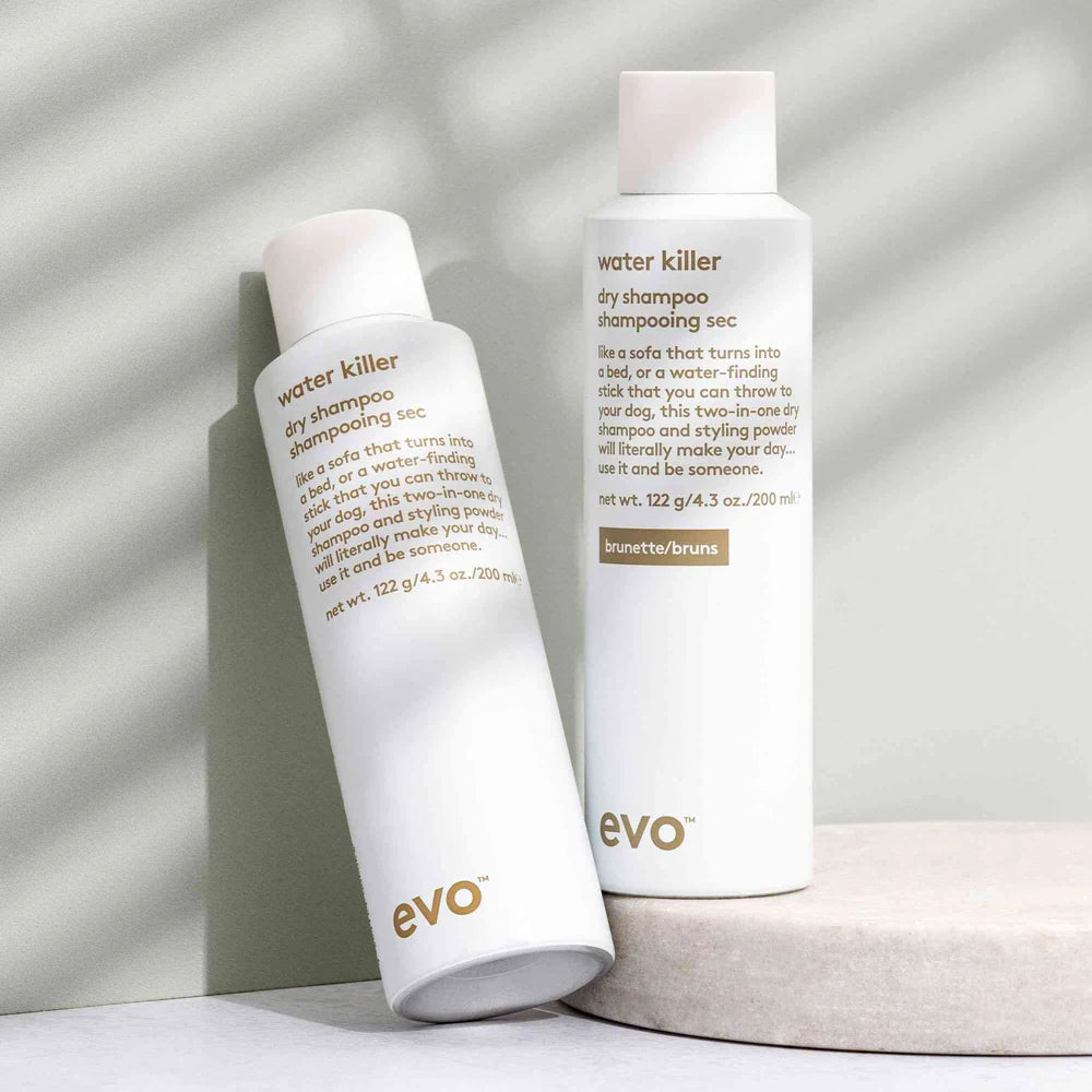 EVO Water Killer Brunette Dry Shampoo | Oil Absorption Without White Residue on Dark Hair