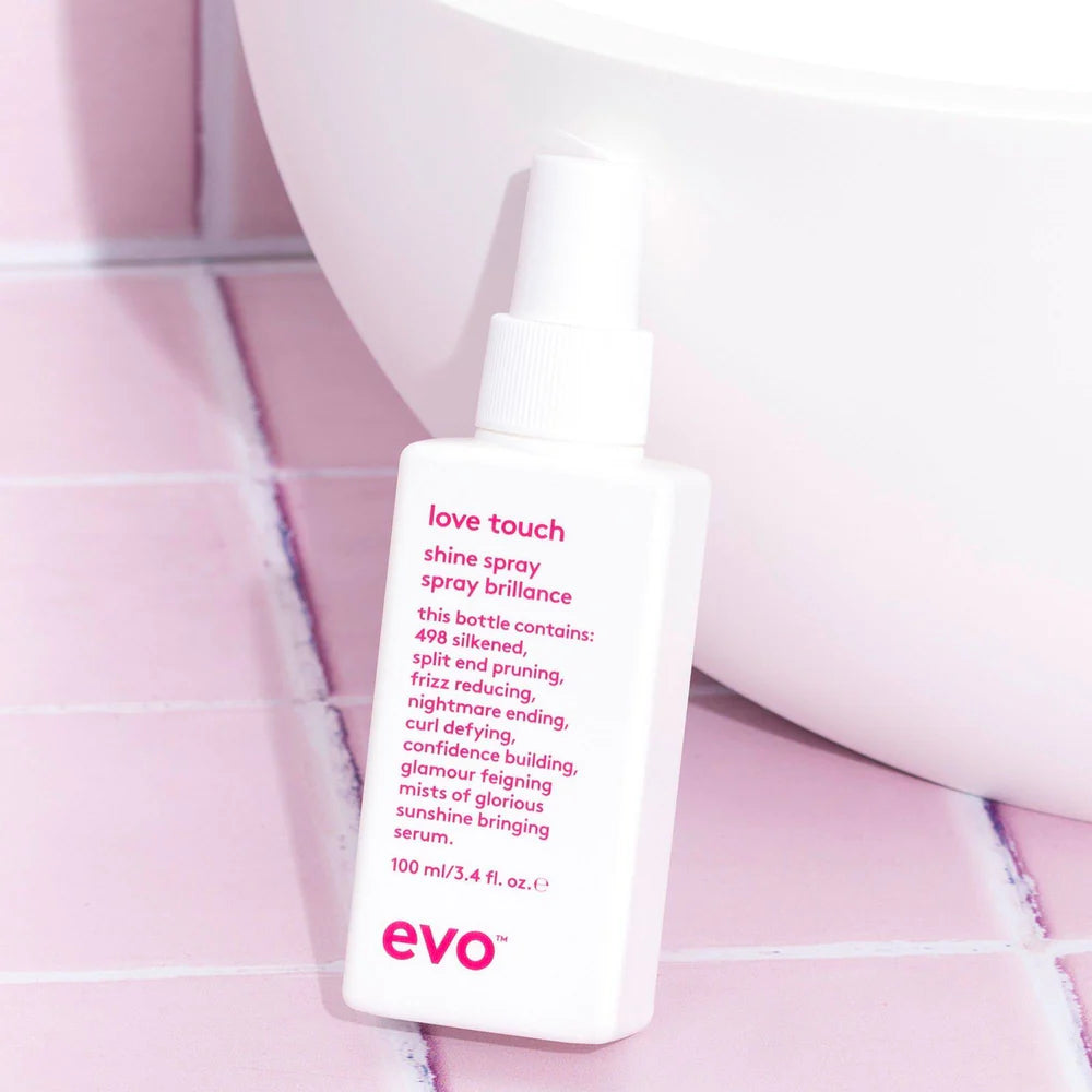 EVO Love Touch Shine Spray | Instant Gloss + Polish on Styled Hair