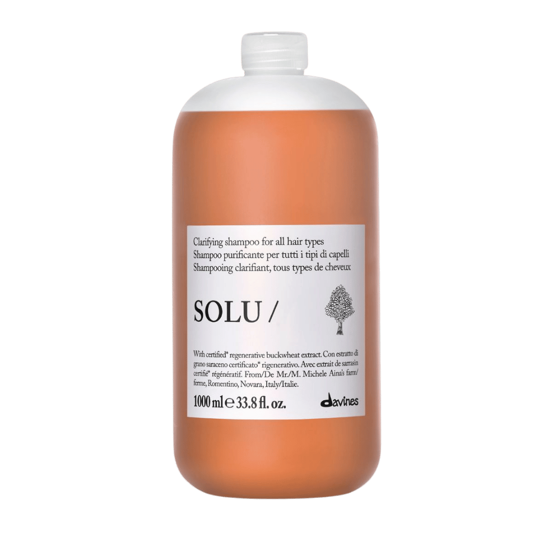Davines SOLU Essential Haircare Shampoo | Clarifying Shampoo for Buildup and Pollution Removal