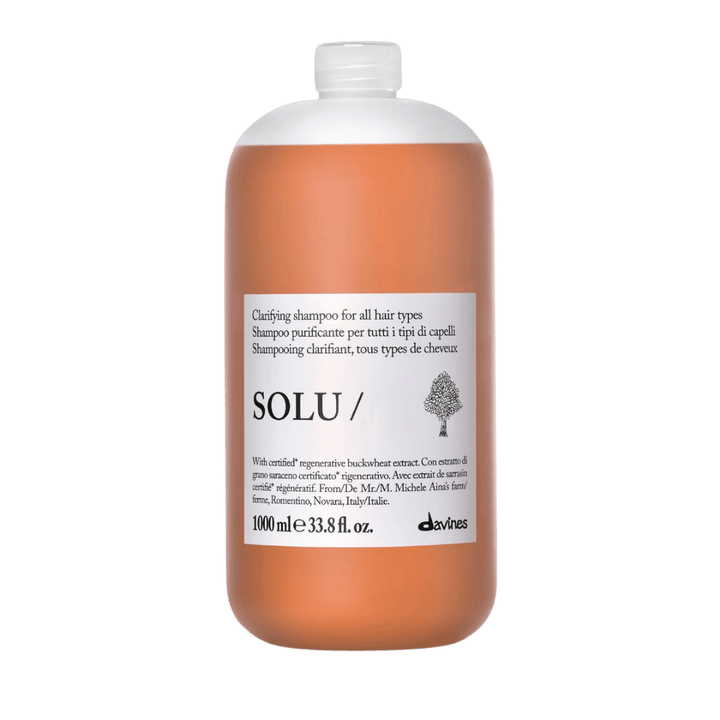 Davines SOLU Essential Haircare Shampoo | Clarifying Shampoo for Buildup and Pollution Removal