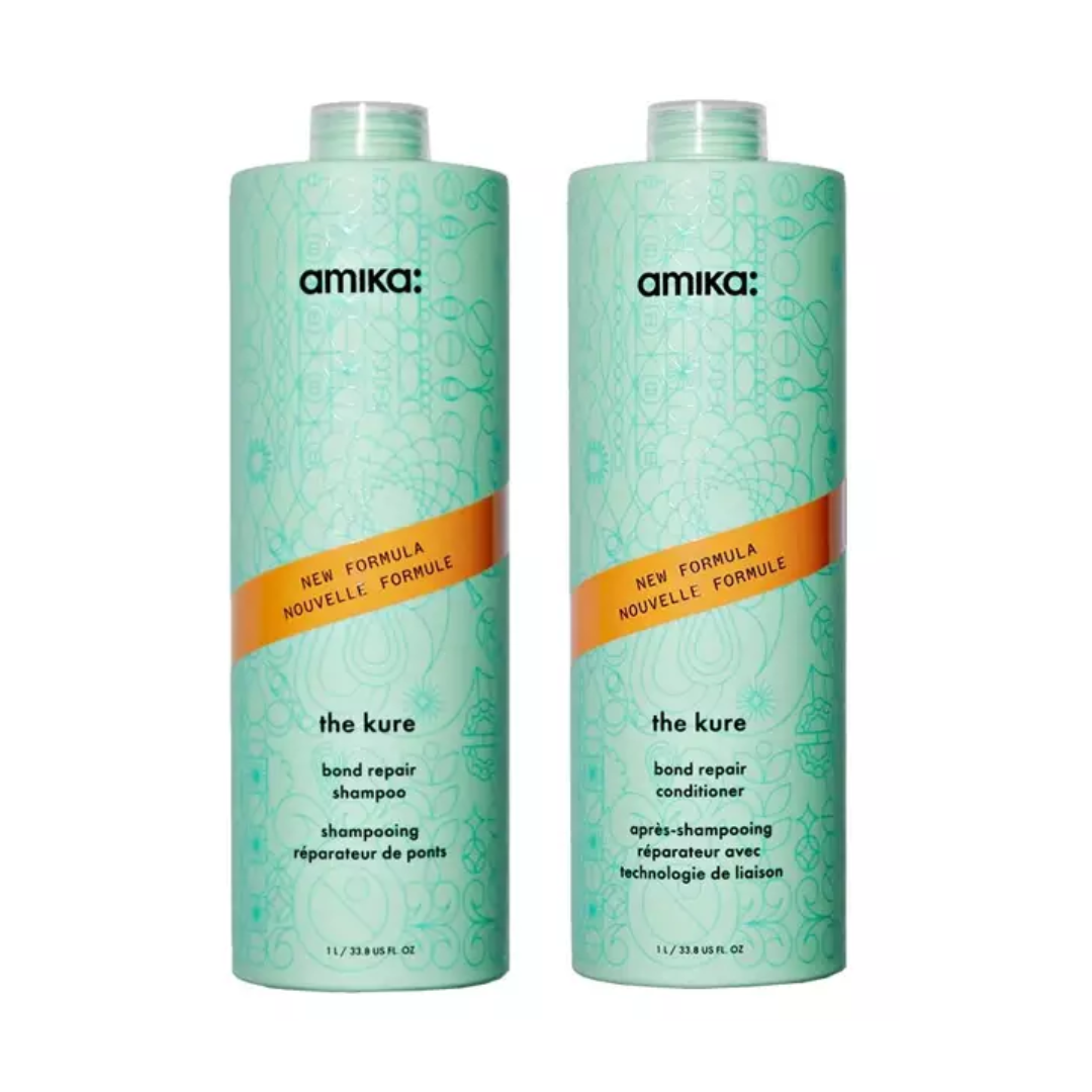 Amika The Kure Bond Repair Shampoo+ Conditioner 1000mL Duo