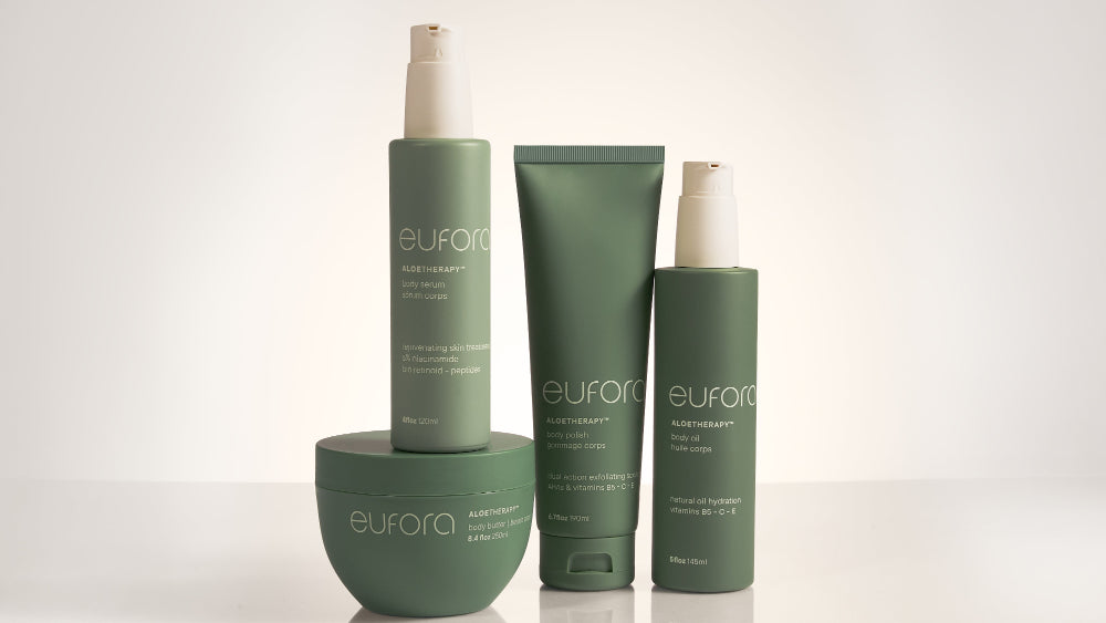 Eufora hair care products on a white background