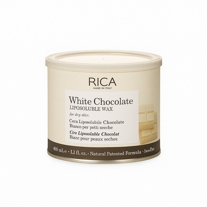 Rica White Chocolate Liposoluble Wax - Cocoa Butter Strip Wax for Dry Skin