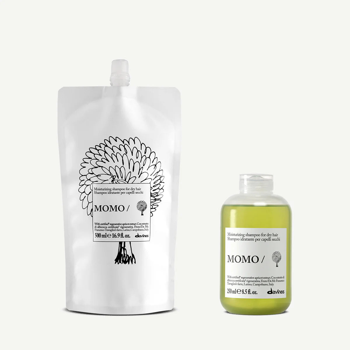 Davines MOMO Shampoo Refill 500ml – Hydration for Dry Hair