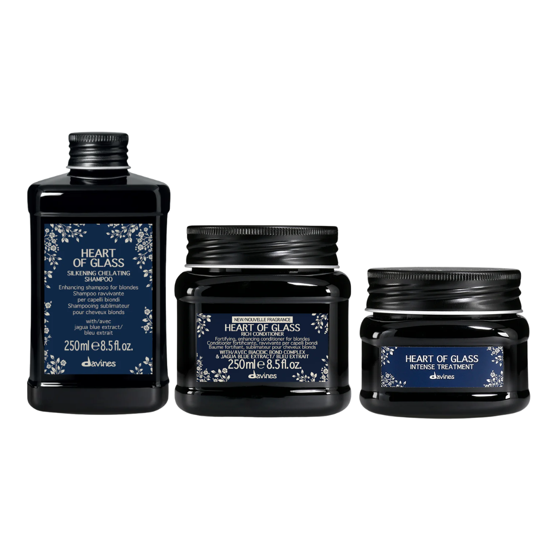 Davines Heart of Glass Collection | Shampoo, Conditioner & Instant Bonding Glow for Blonde Hair