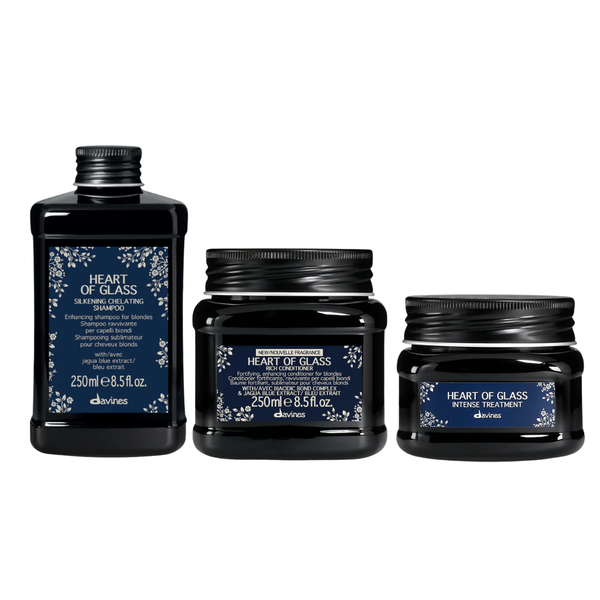 Davines Heart of Glass Collection | Shampoo, Conditioner & Instant Bonding Glow for Blonde Hair
