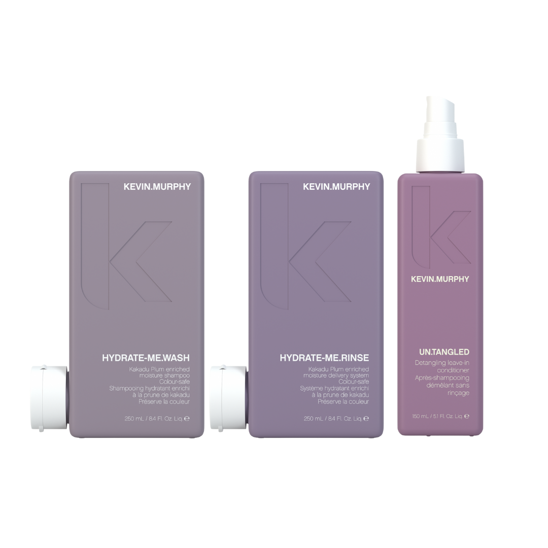 Trio nettoyant + rinçage + soin jeunesse Hydrate Me - Kevin Murphy 