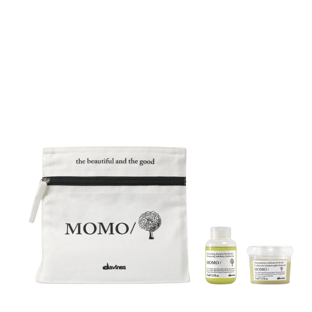 Davines MOMO Discovery Kit - Complete Lightweight Hydration Travel Routine for Dry Hair