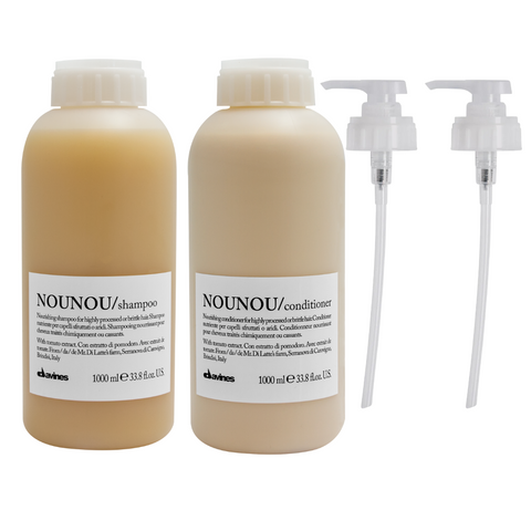 Davines Nounou Shampoo & Conditioner 1000ml | Deep Repair for Chemically Treated Hair