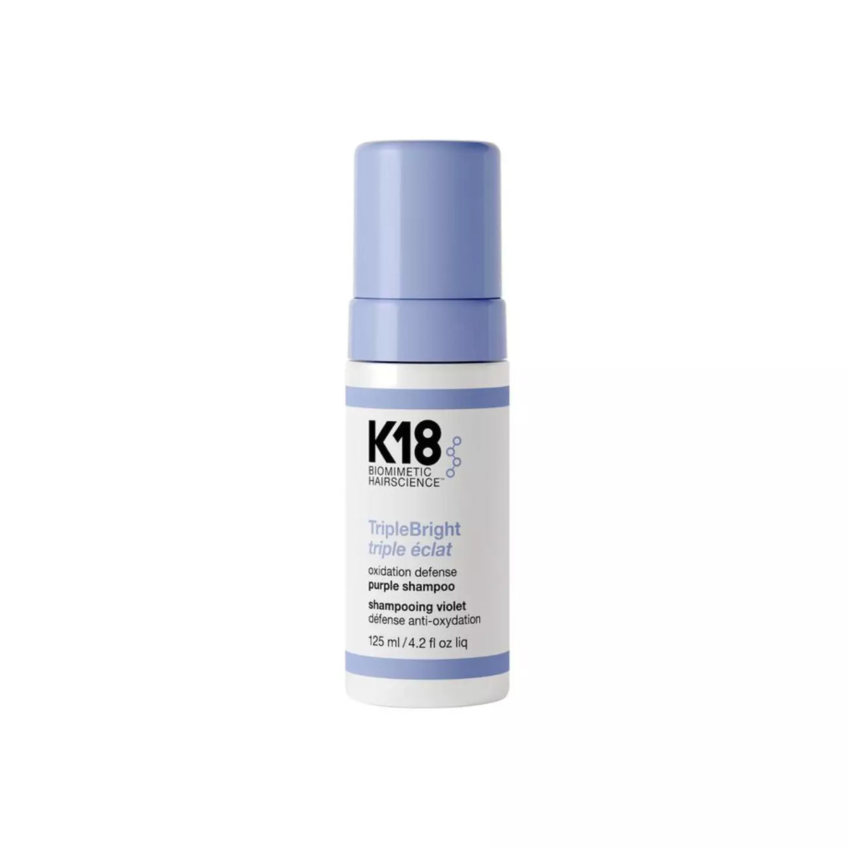 K18 TripleBright™ Oxidation Defense Purple Shampoo | Brighten + Defend Blondes available at Moda Salon