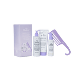 EVO Comb What May Holiday 2026 gift set — Fabuloso Platinum Blonde Toning Shampoo, Conditioner, Mist and shower comb