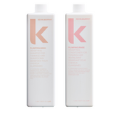 Kevin Murphy Plumping Wash + Rinse Pro Duo - Litre Densifying Set for Fine and Thinning Hair
