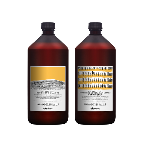 Davines Nourishing Shampoo & Conditioner 1000ml | Deep Hydration & Repair for Dry Hair