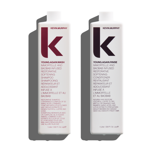 Kevin Murphy Young Again Wash + Rinse Pro Duo | Litre Restorative Set for Dry Hair