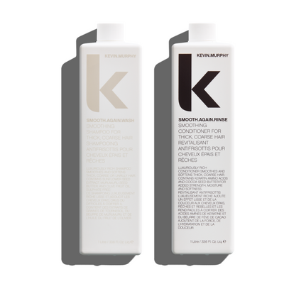 Kevin Murphy Smooth Again Wash + Rinse Pro Duo - Litre Smoothing Set for Thick and Frizz-Prone Hair