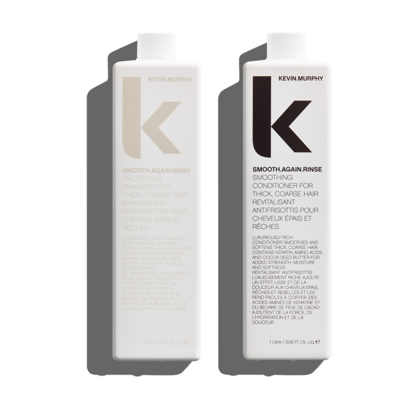 Kevin Murphy Smooth Again Wash + Rinse Pro Duo - Litre Smoothing Set for Thick and Frizz-Prone Hair