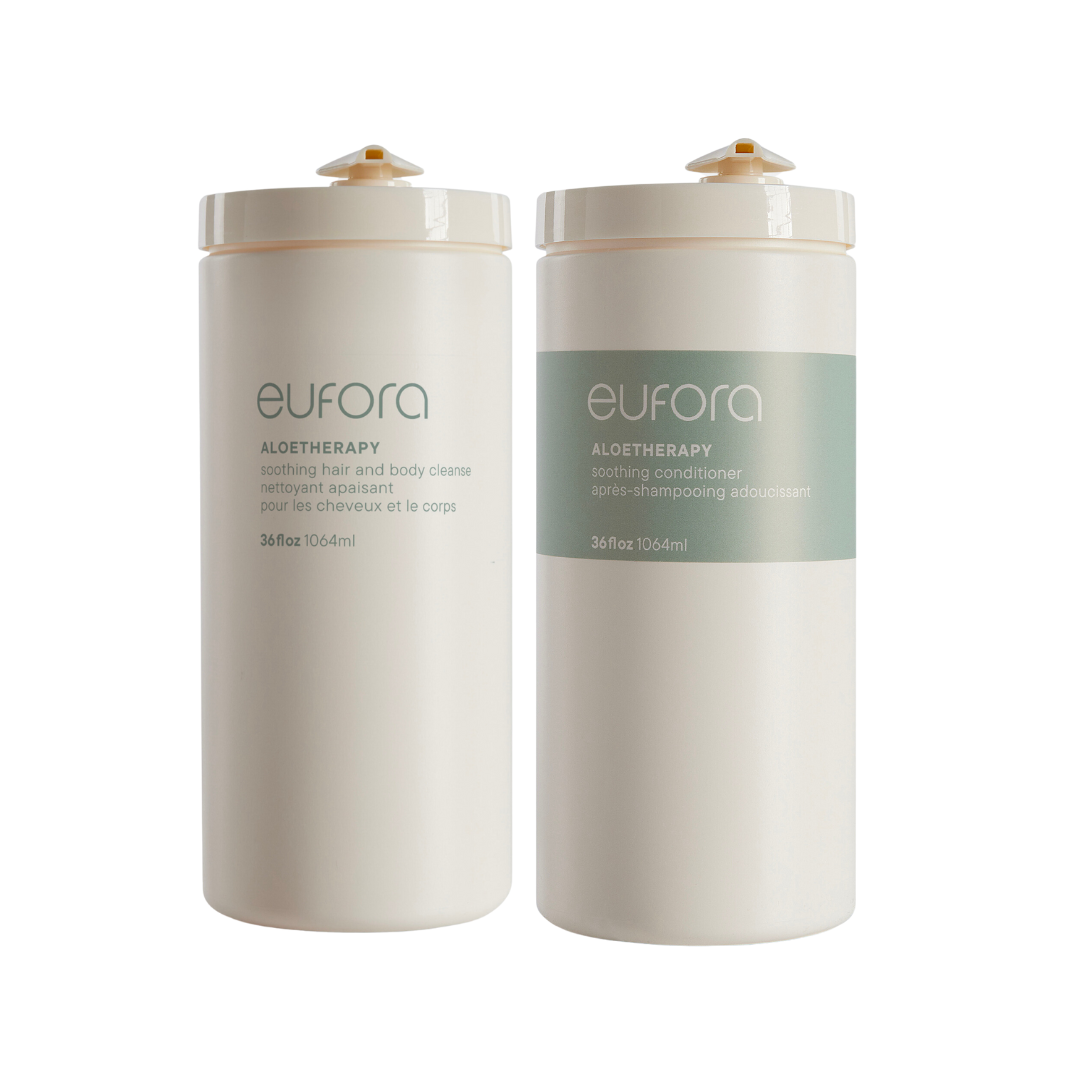 Duo nettoyant apaisant pour les cheveux et le corps + après-shampoing Pro Size - Eufora