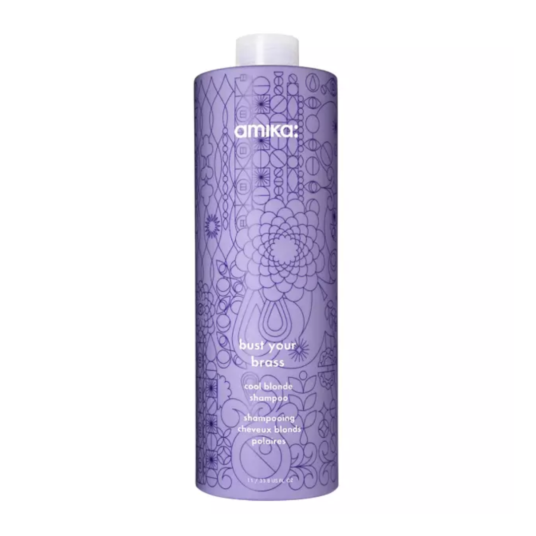 Amika Bust Your Brass Cool Blonde Repair Shampoo | Tone + Strengthen at Moda Salon