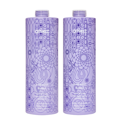 Amika Bust Your Brass 1000ml Duo | Cool Blonde Shampoo + Conditioner