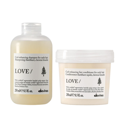 Davines LOVE CURL Shampoo + Conditioner Duo | Curl-Enhancing Wash Duo for Wavy & Curly Hair