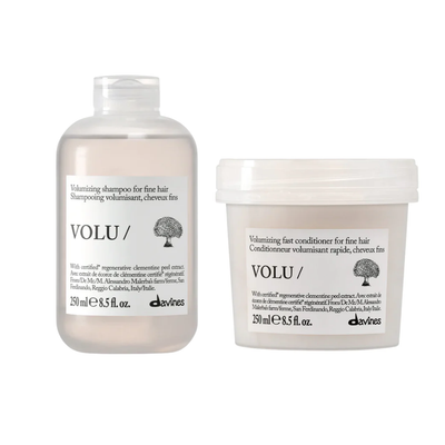 Davines VOLU Shampoo and Conditioner Duo | Volumising System for Fine Hair