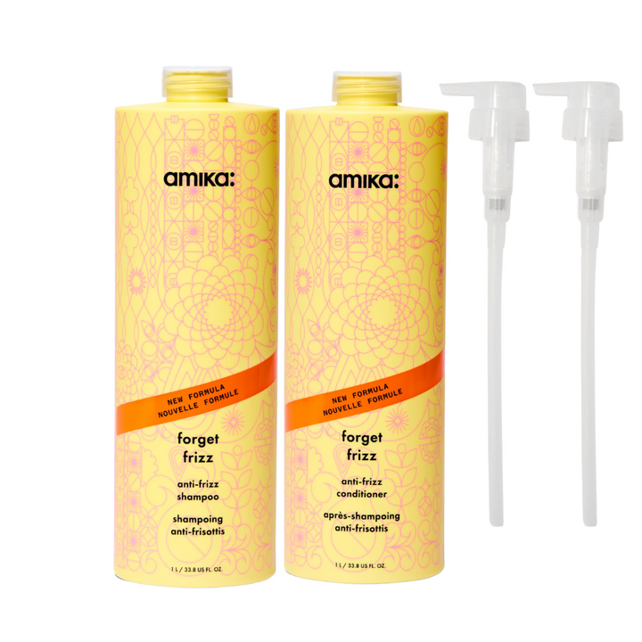 Amika Forget Frizz Shampoo + Conditioner Set 1000ml DUO