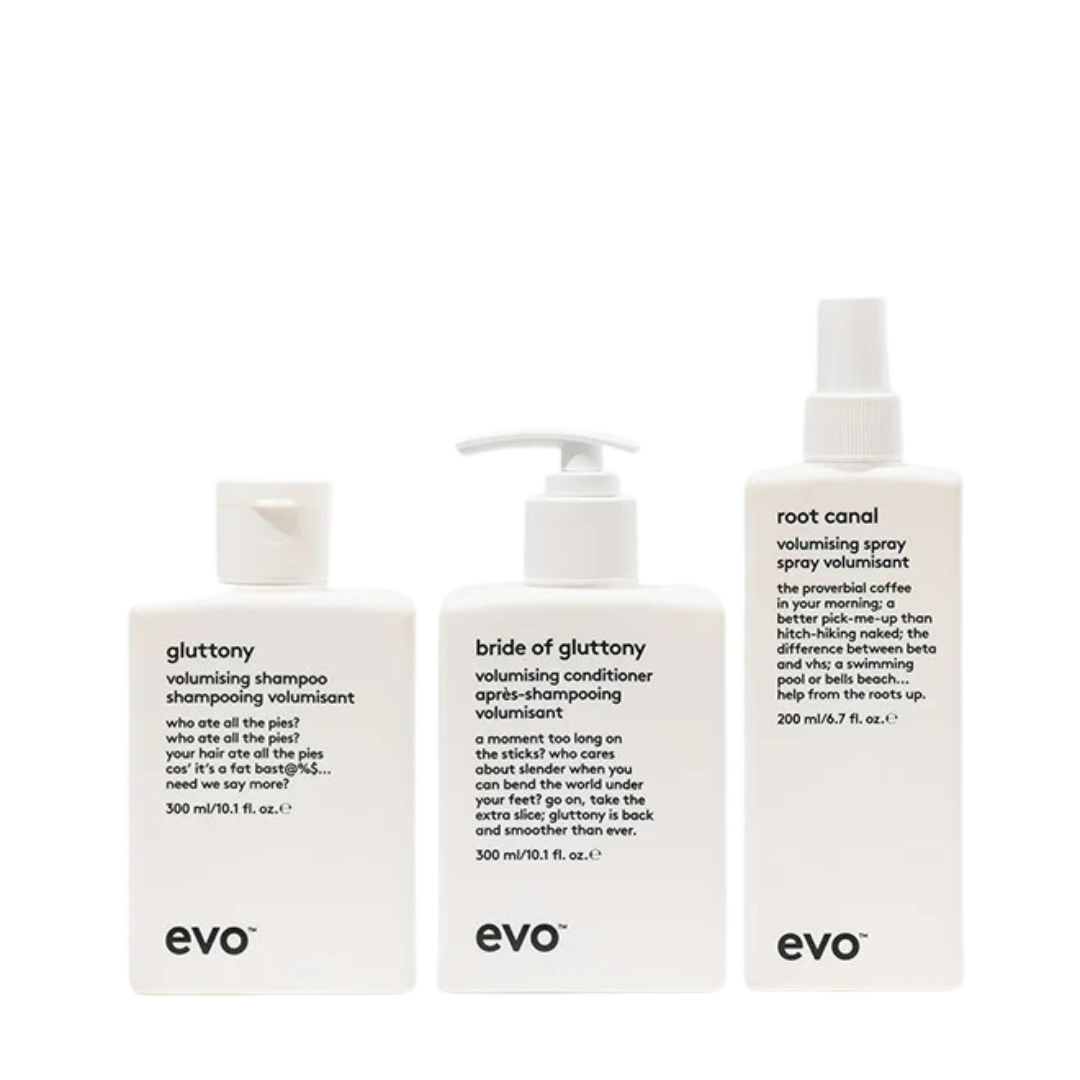 EVO The Vanity Volume Set | Gluttony Shampoo, Bride of Gluttony Conditioner + Root Canal Spray