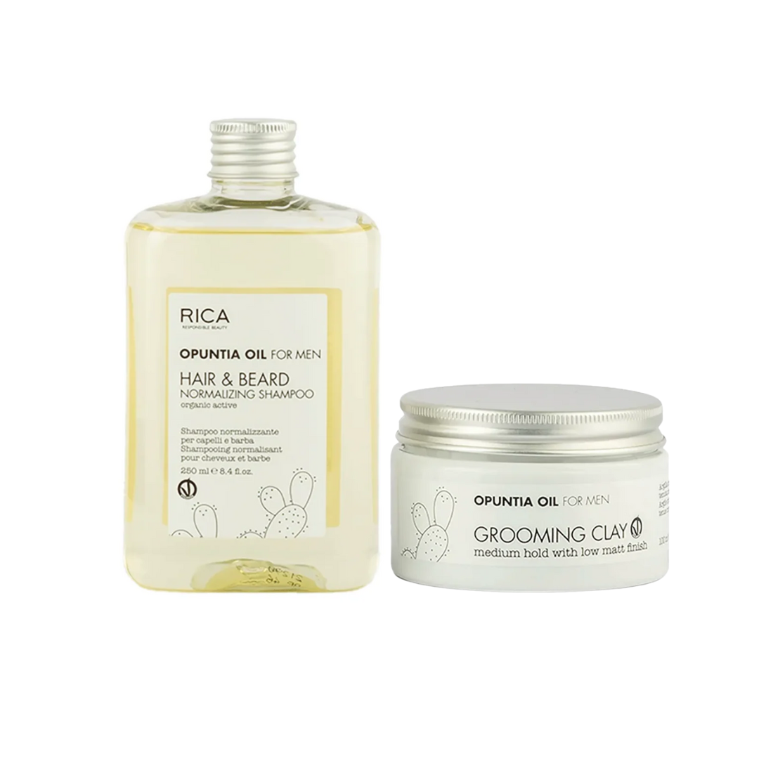 Rica Grooming Clay + Normalizing Shampoo Set