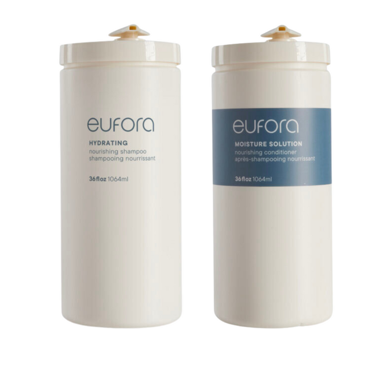 Eufora Hydrating Shampoo + Moisture Solution Conditioner 1064ml Pro Duo | Hydration + Moisture — Pro Size