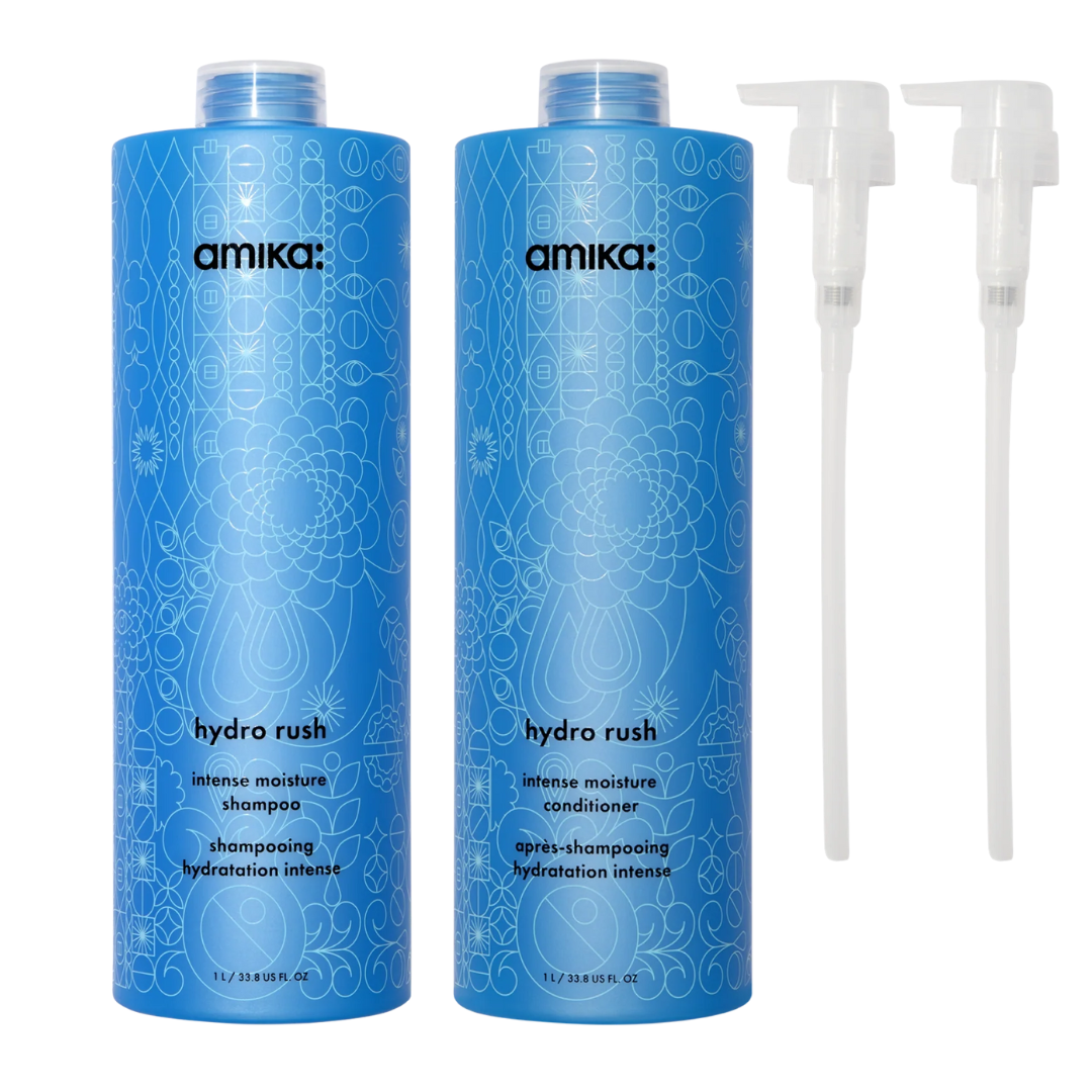 Amika Hydro Rush Intense Moisture Shampoo + Conditioner 1000ml Duo