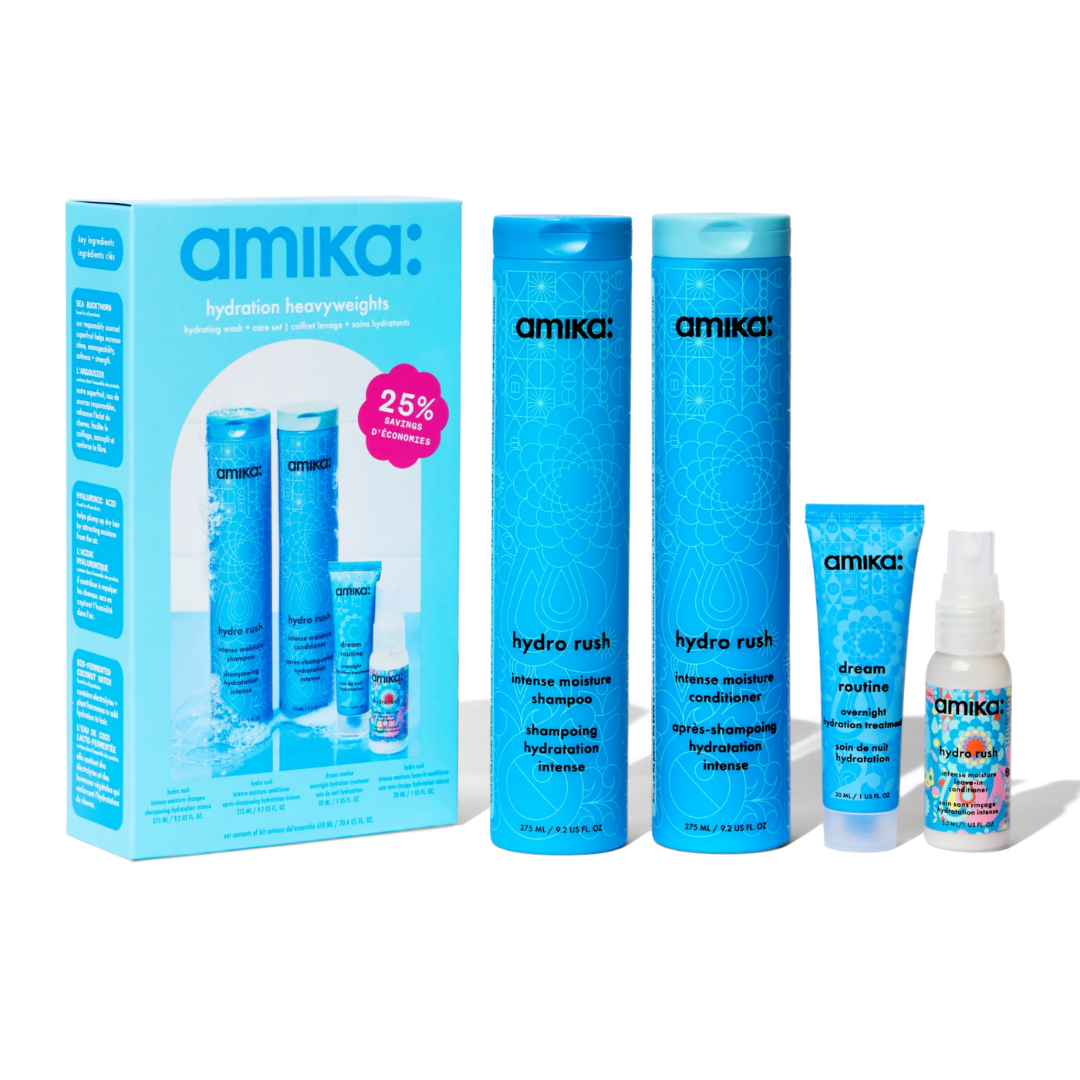 Amika Hydro Rush hydration heavyweights hydrating wash + care set