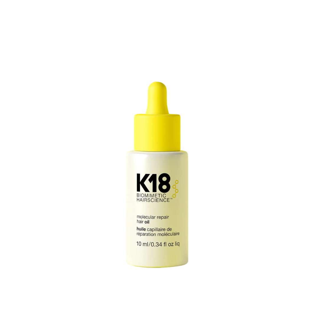 K18 Molecular Repair Hair Oil Mini 10ml - Shine, Strength & 24-Hour Frizz Control