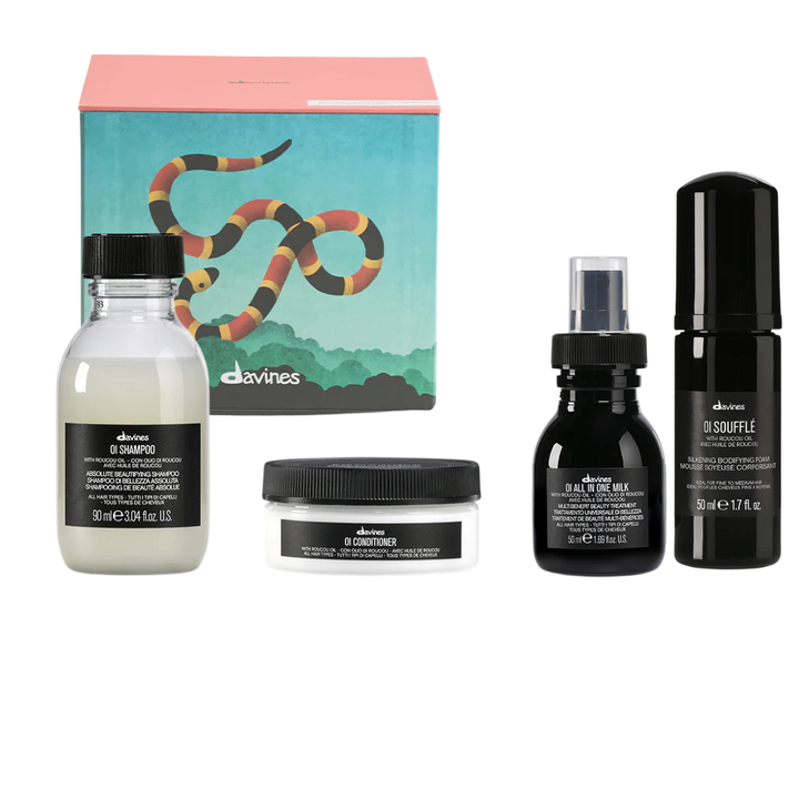 Davines OI Mini Trio | Shampoo, Conditioner, OI Milk & Soufflé