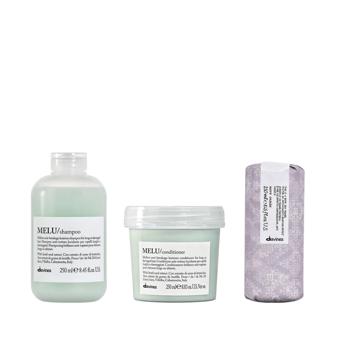 Davines Essential Blow Dry Set – MELU Shampoo, MELU Conditioner & Blow Dry Primer