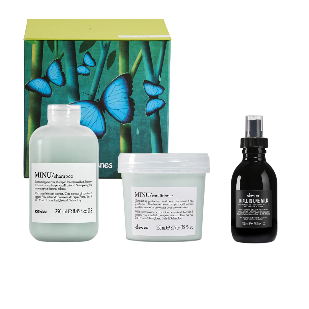 Davines MINU + OI MILK Gift Set | Colour Protection, Softness & High Shine