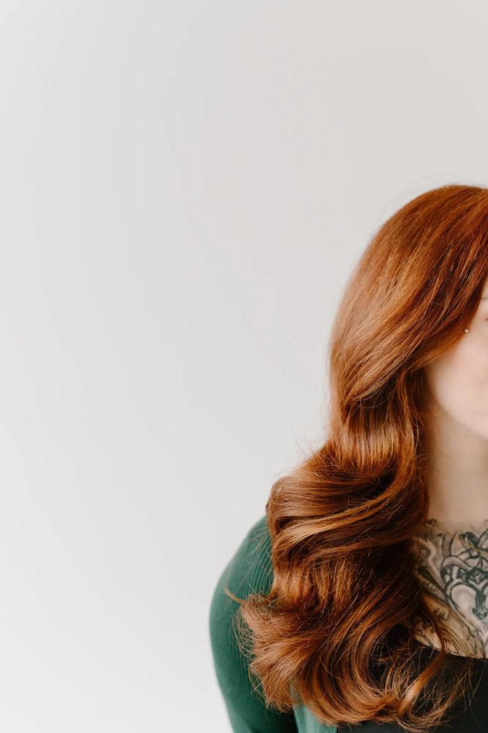 Moda Salon red hair waves detail