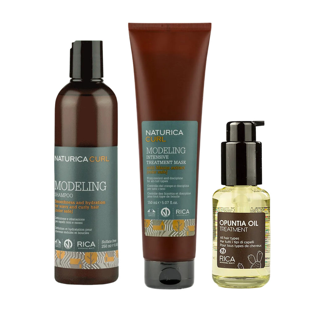 Rica Naturica Curl + Opuntia Oil Gift Set | Curl Definition + Shine