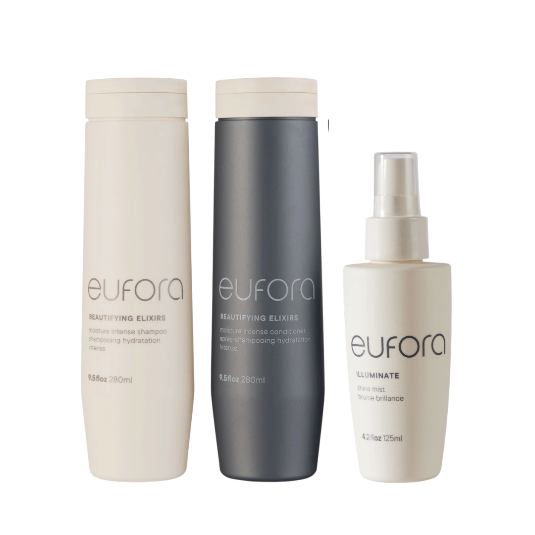 Eufora Moisture Intense Trio | Deep Moisture, Colour Care + Shine for Coarse or Damaged Hair