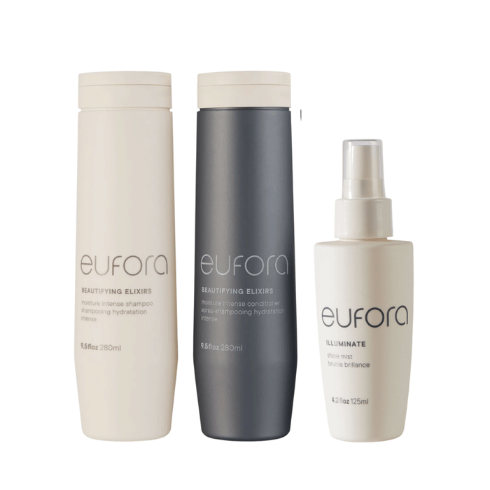 Eufora Moisture Intense Trio | Deep Moisture, Colour Care + Shine for Coarse or Damaged Hair