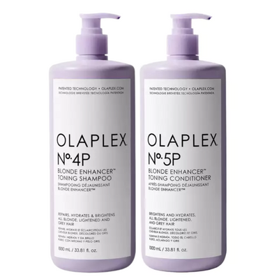 OLAPLEX Nº.4P + Nº.5P Blonde Enhancer Duo 1000ml | Tone + Brighten