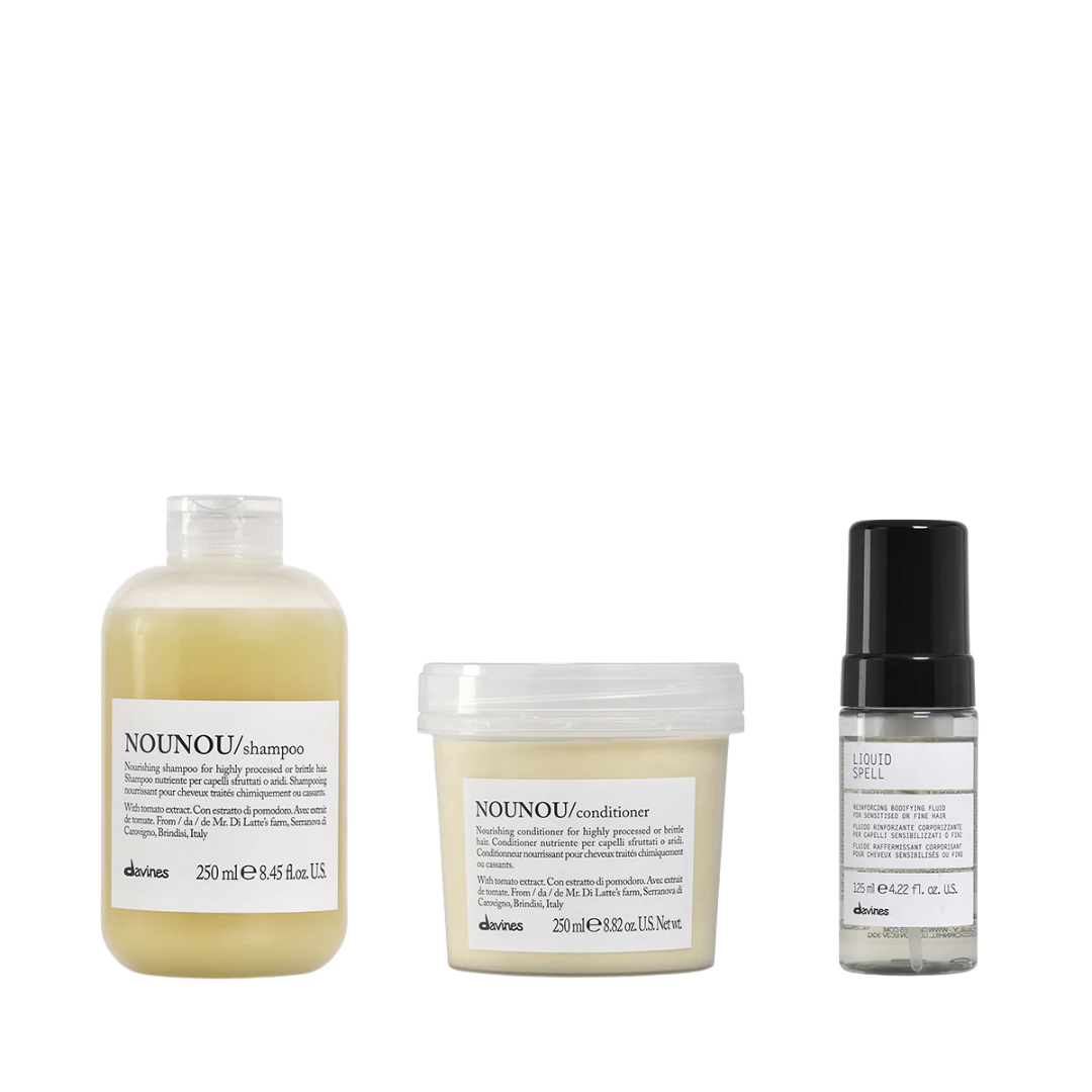 Trio de shampooing Davines Nounou + après-shampooing Davines + sort liquide