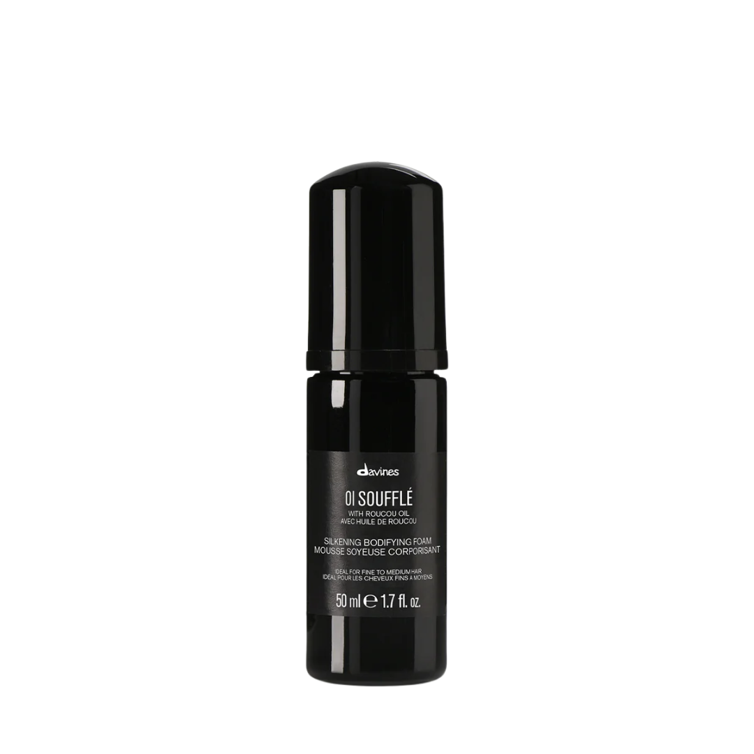 Davines OI Soufflé | Roucou Oil Liquid-to-Foam Leave-In Mousse for Shine and Body on All Hair Types