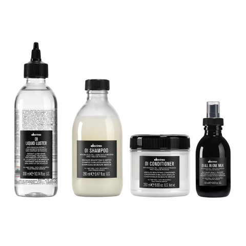 Davines OI Shine Set – Shampoo, Conditioner, Liquid Luster + OI Milk