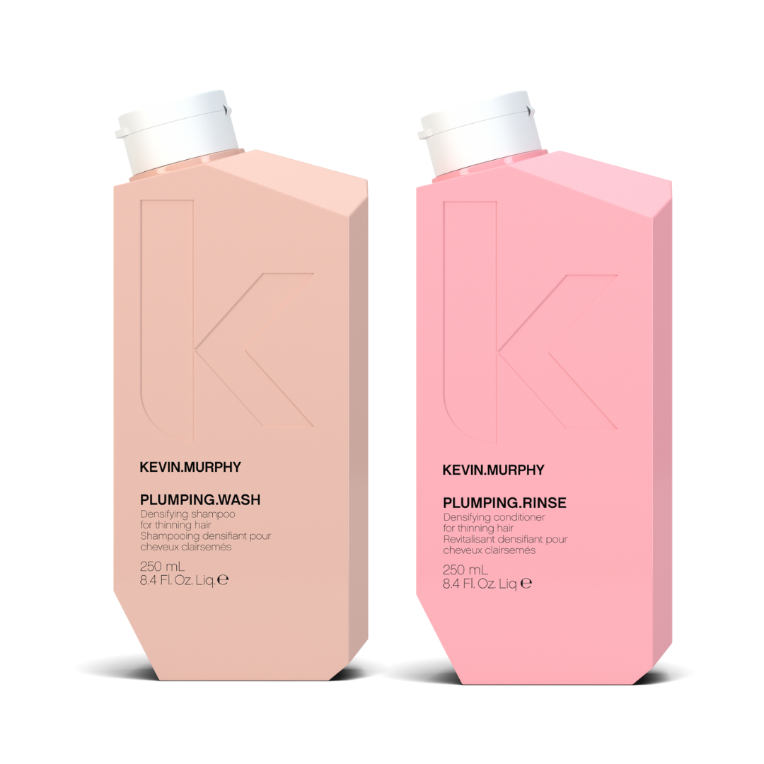 Kevin Murphy Plumping Wash + Rinse Duo - Densifying Shampoo and Conditioner for Fine and Thinning Hair