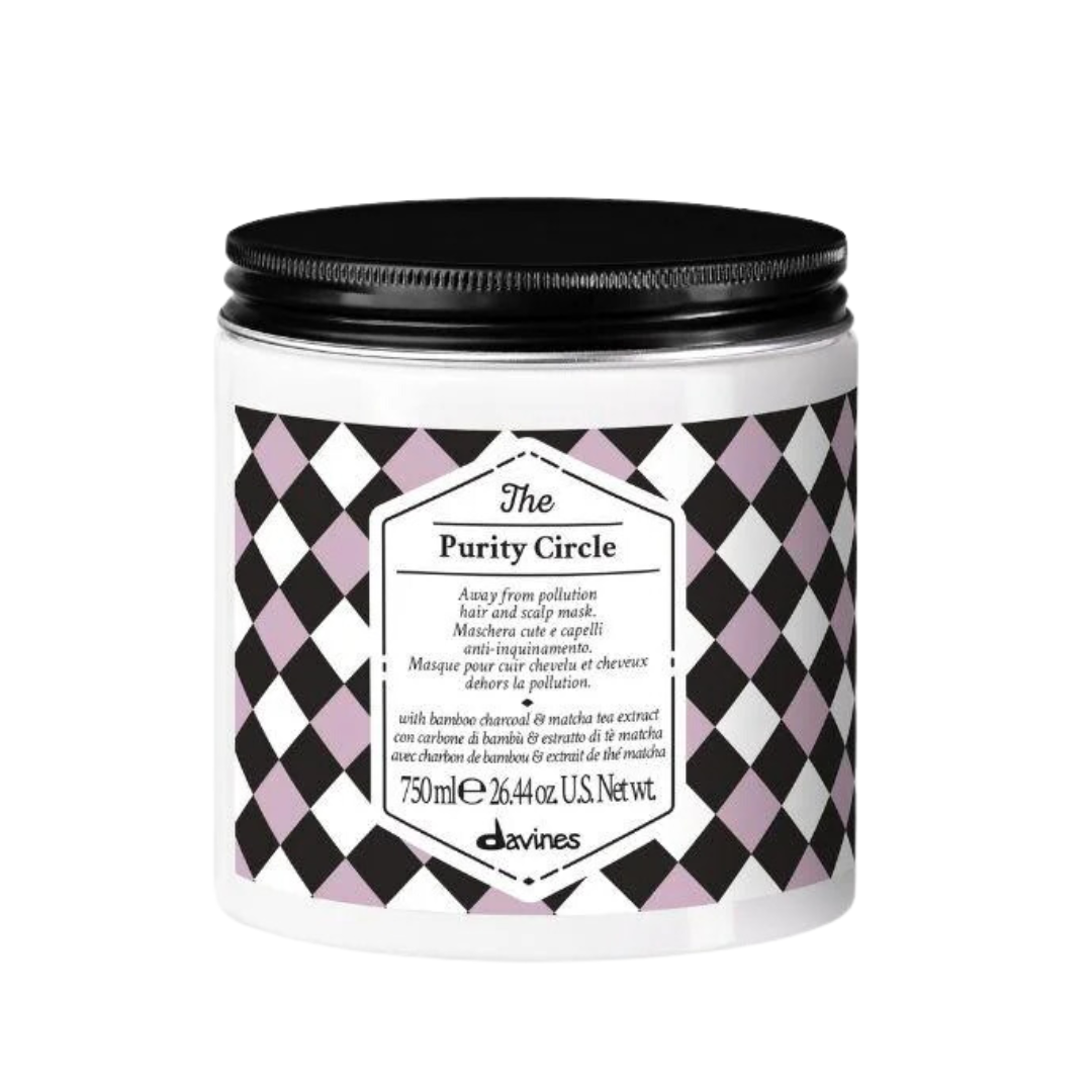Davines The Purity Circle | Detoxifying Scalp & Hair Mask Charcoal + Matcha